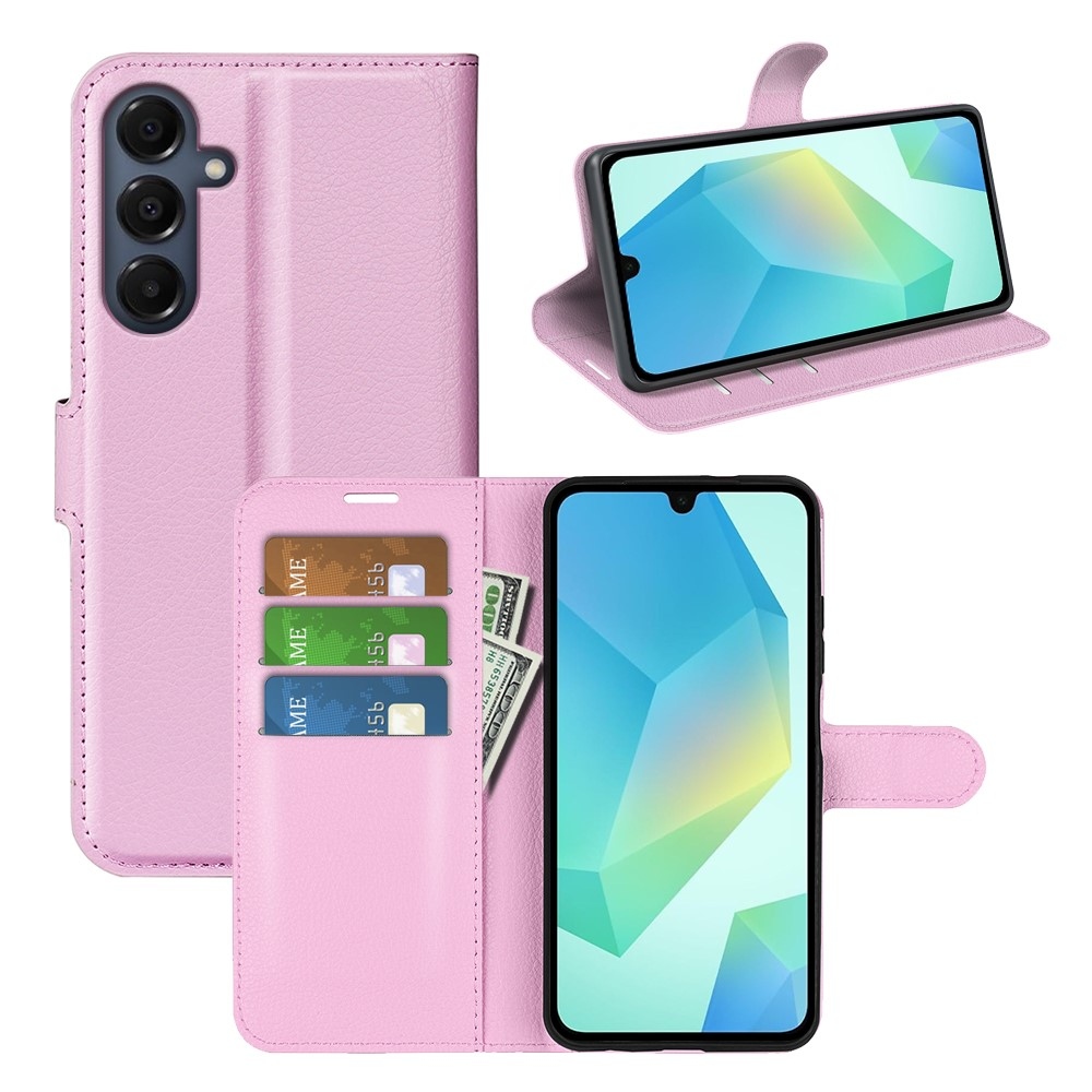 Litchi knižkové púzdro na Samsung Galaxy A17 5G - ružové