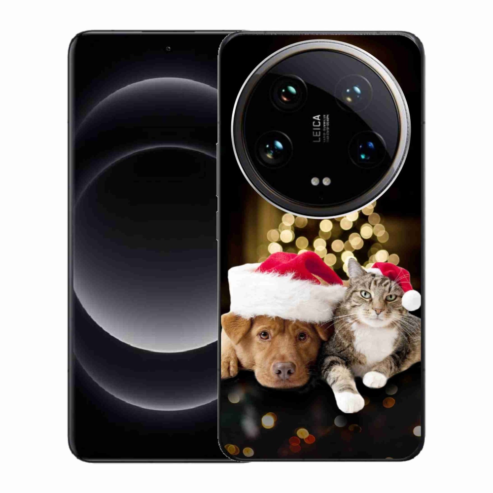 Gélový kryt mmCase na Xiaomi 14 Ultra - vianočný pes a mačka