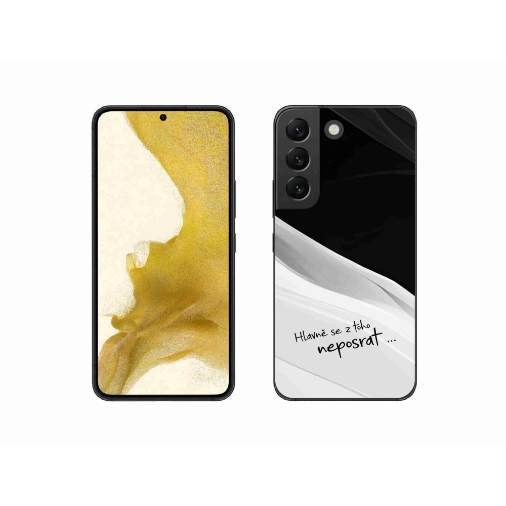 Gélový kryt mmCase na Samsung Galaxy S22 5G - vtipný text 13 bieločierne pozadie