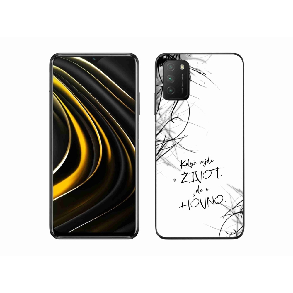Gélový kryt mmCase na Xiaomi Poco M3 - vtipný text 16 biele pozadie