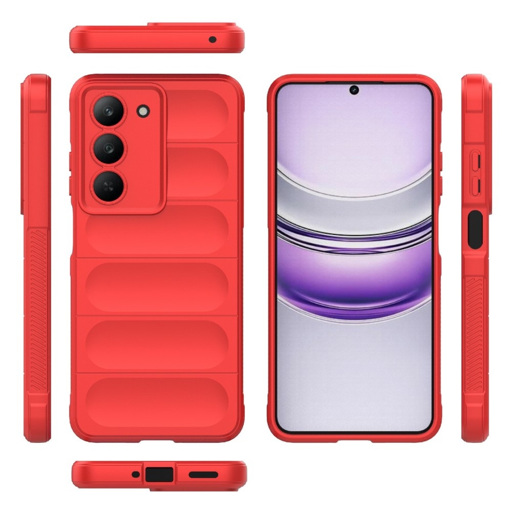 Rugg odolný gélový obal na Realme 14x 5G - červený
