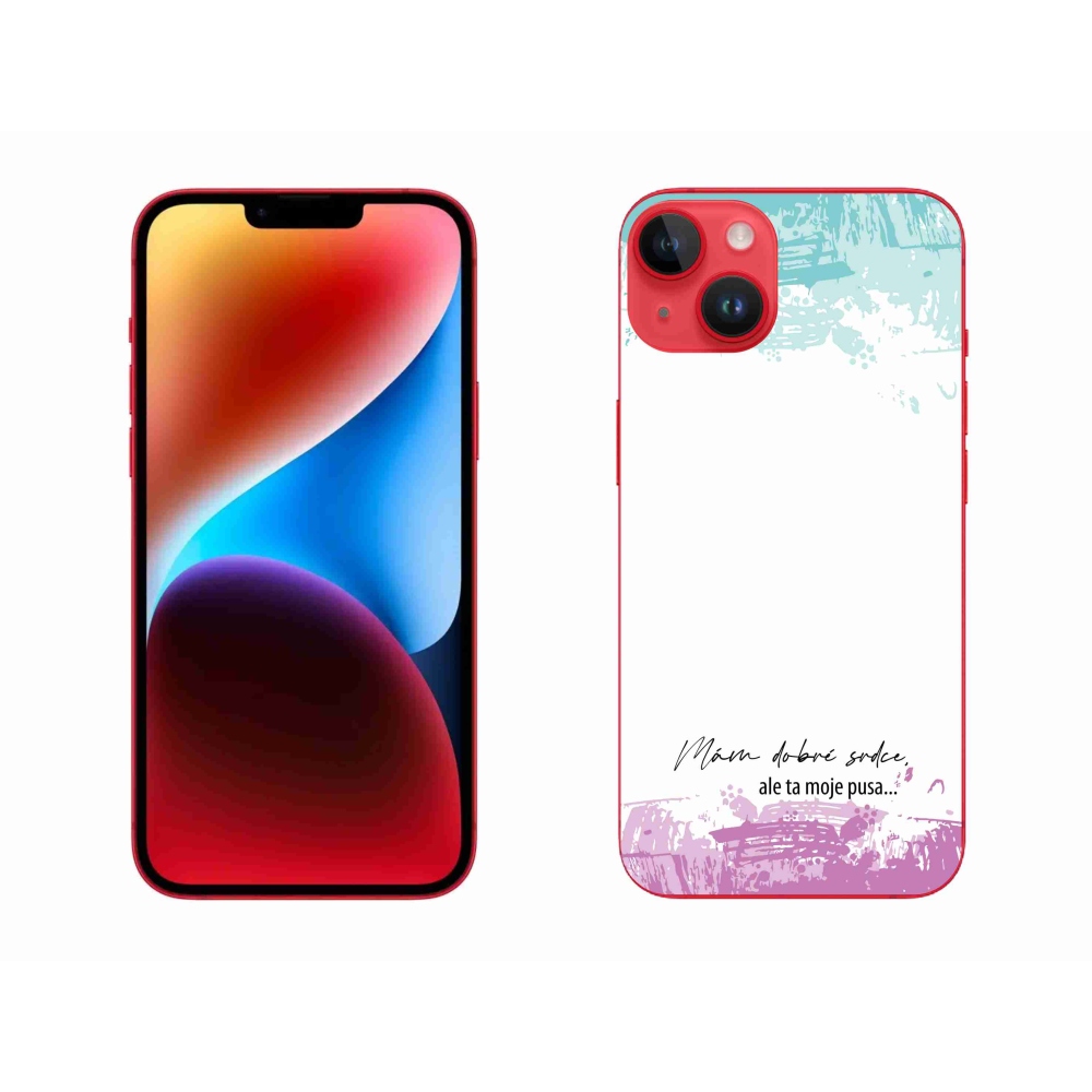 Gélový kryt mmCase na iPhone 14 Plus - vtipný text 3 biele pozadie