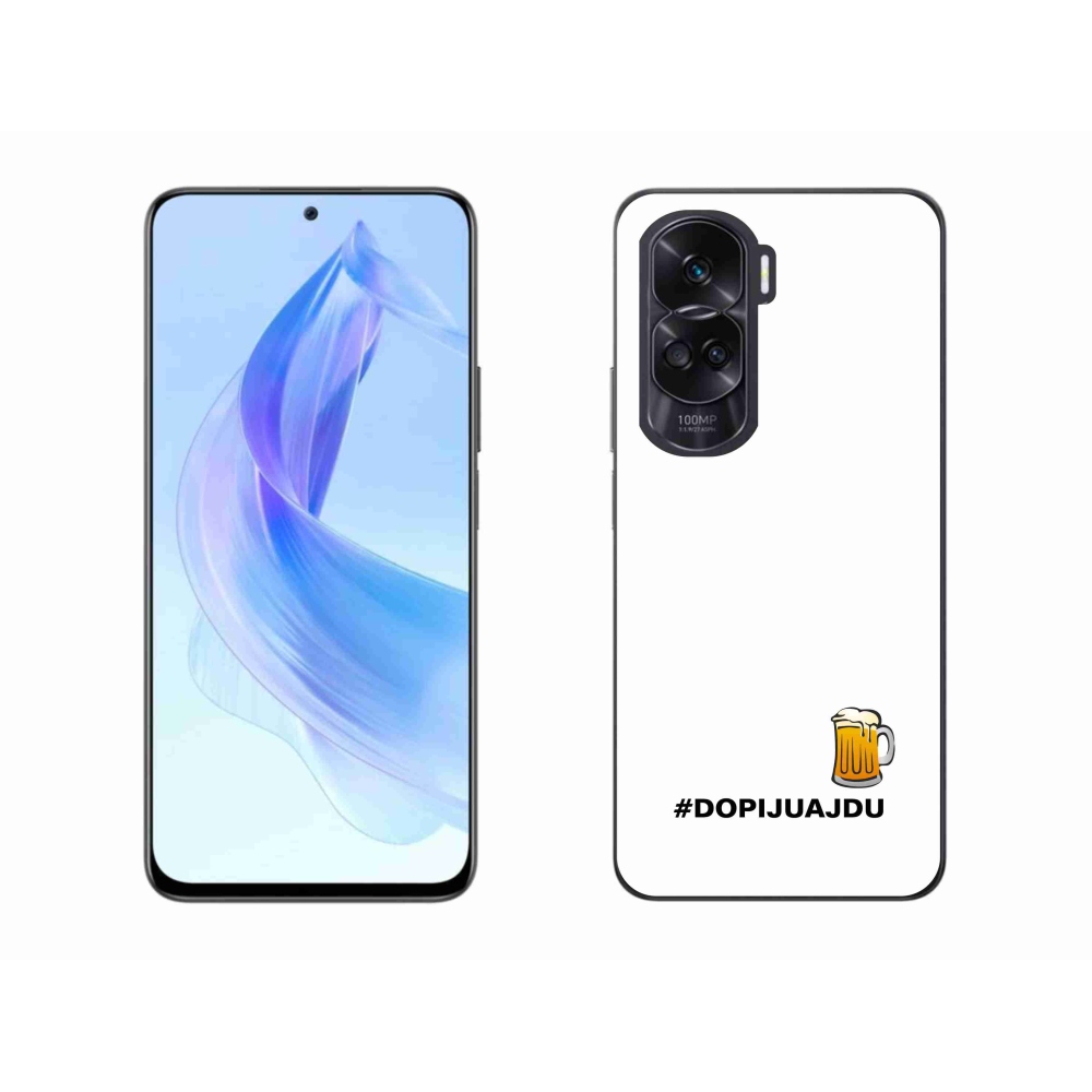 Gélový kryt mmCase na Honor 90 Lite - pivný motív 1 biele pozadie