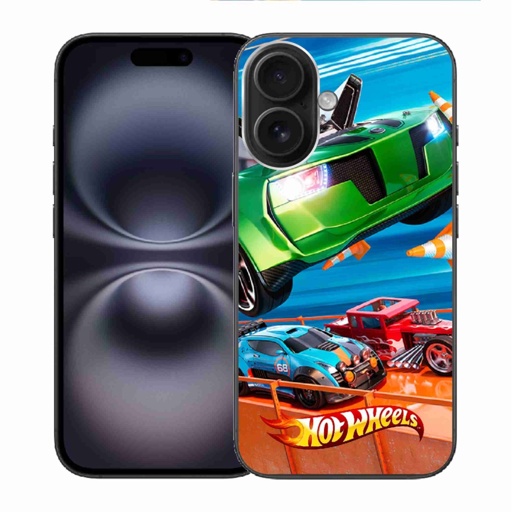 Gélový kryt mmCase na iPhone 16 - hot wheels 1