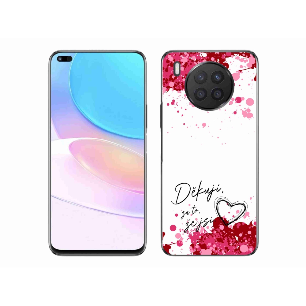 Gélový kryt mmCase na Huawei Nova 8i - zamilovaný text 2 biele pozadie