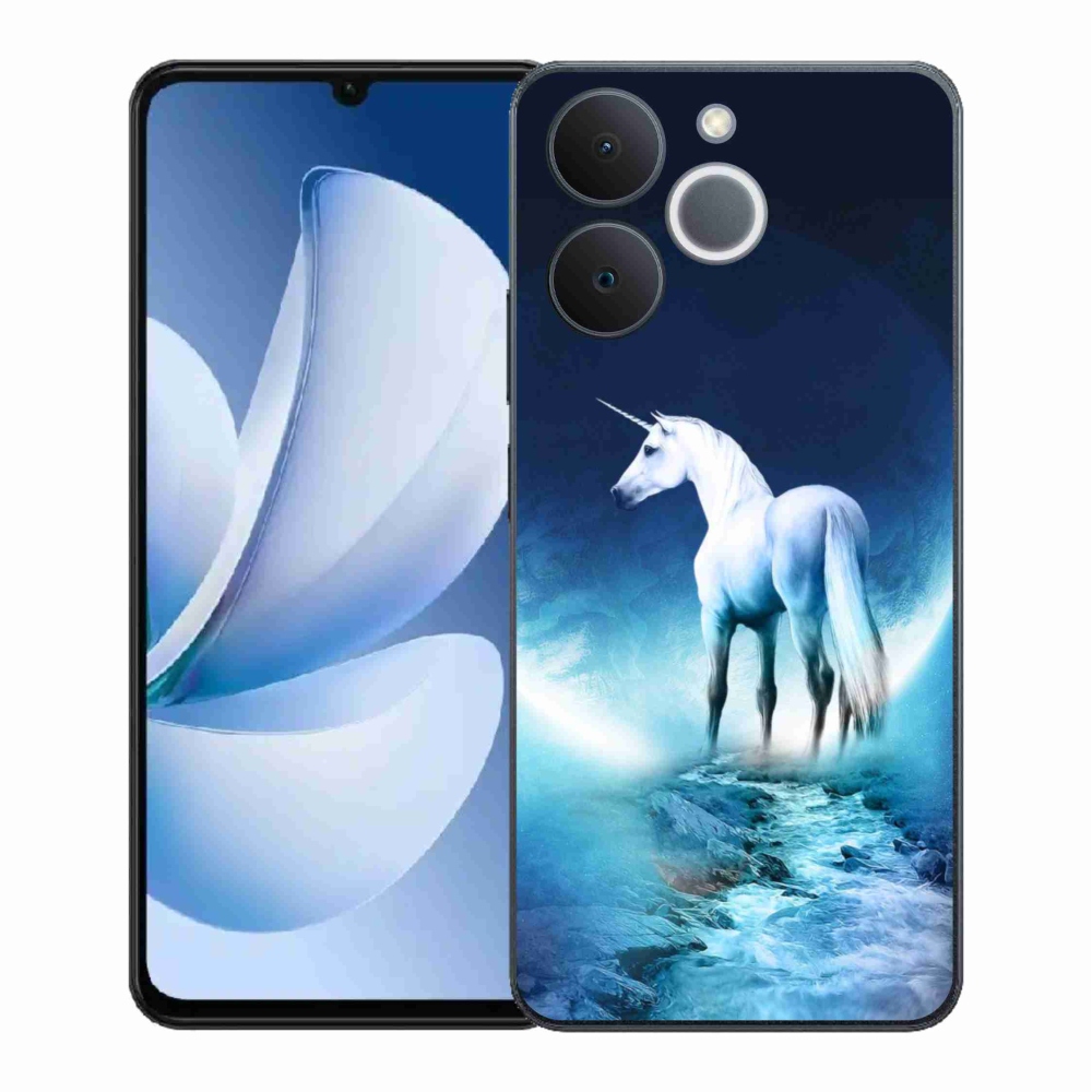 Gélový kryt mmCase na Realme Note 70T - biely jednorožec