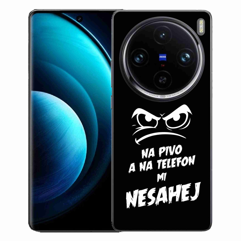 Gélový kryt mmCase na Vivo X100 Pro 5G - pivný motív 2 čierne pozadie