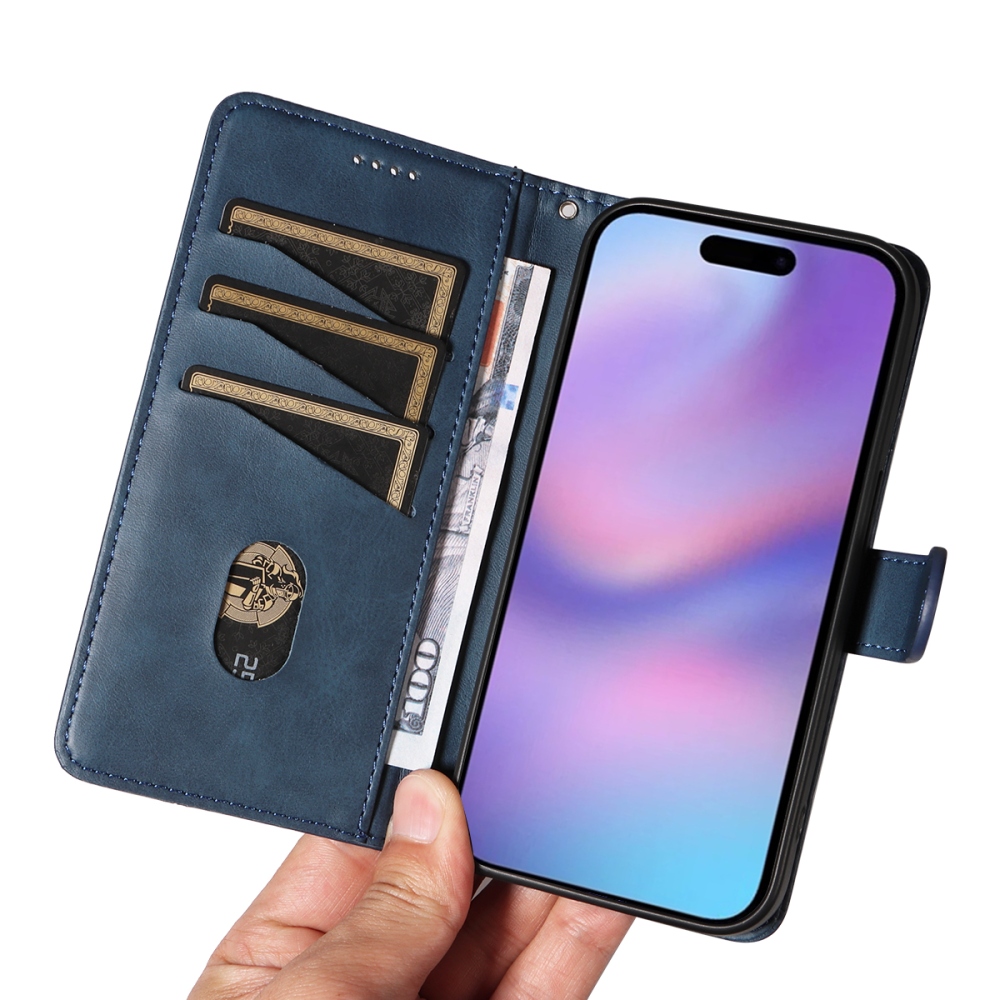 T-Shape knižkové púzdro na iPhone 17 - modré