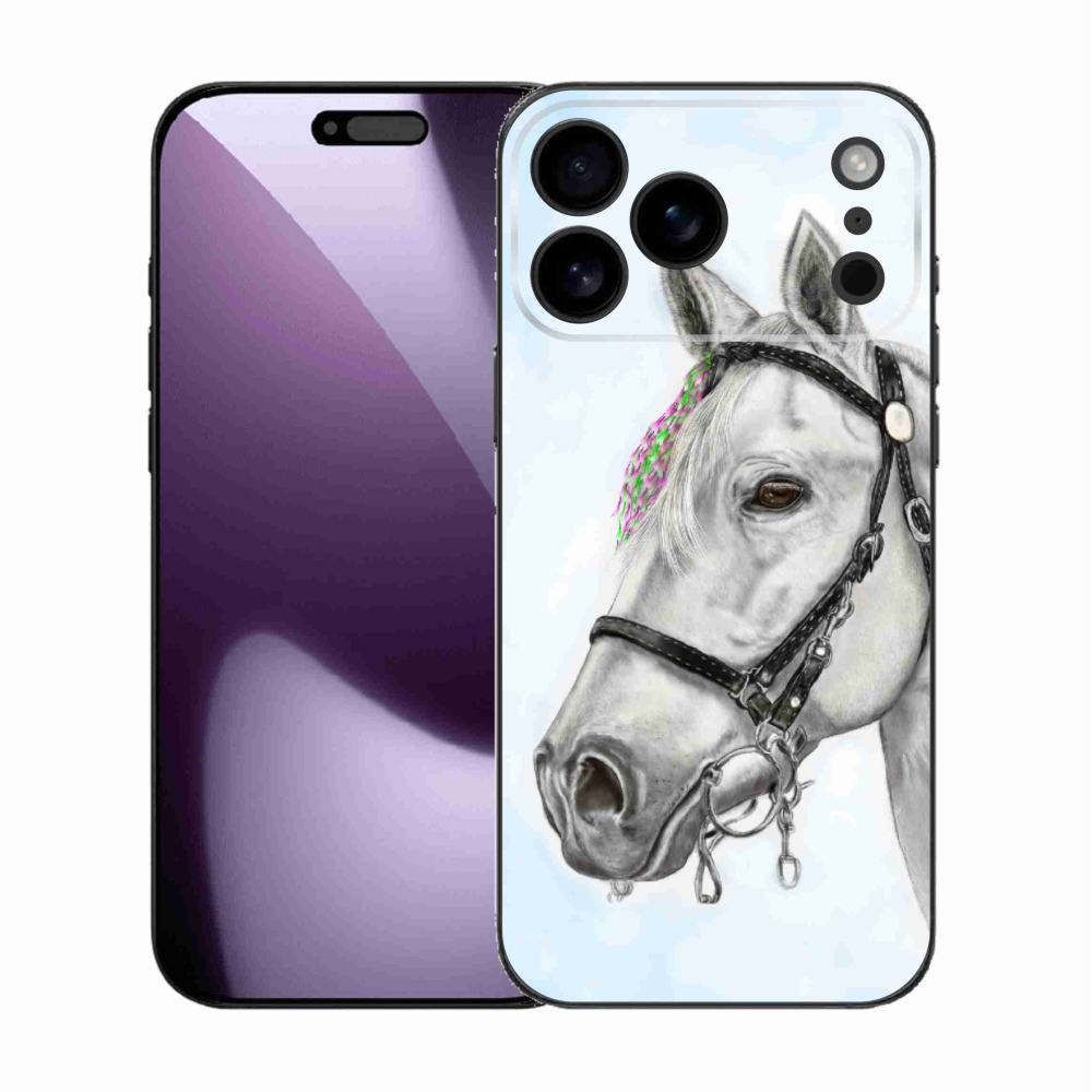Gélový kryt mmCase na iPhone 17 Pro Max - biely kôň 1