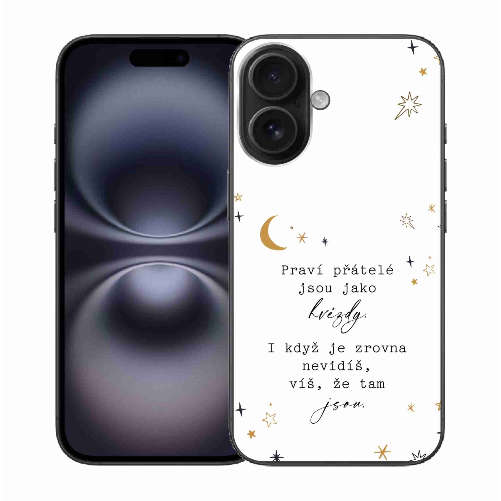 Gélový kryt mmCase na iPhone 16 - citát 6 biele pozadie