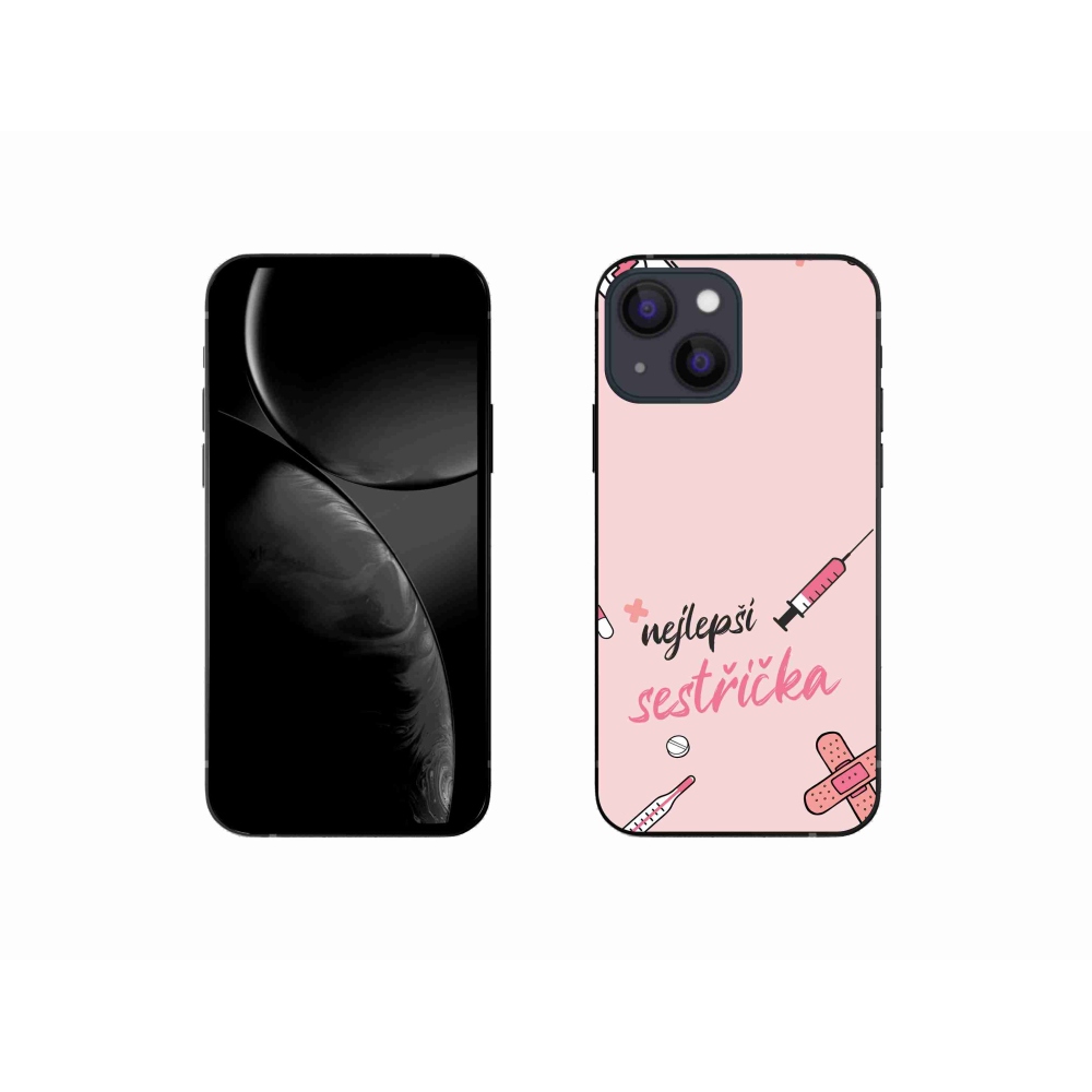Gélový kryt mmCase na iPhone 13 mini 5.4 - najlepšia sestrička ružové pozadie