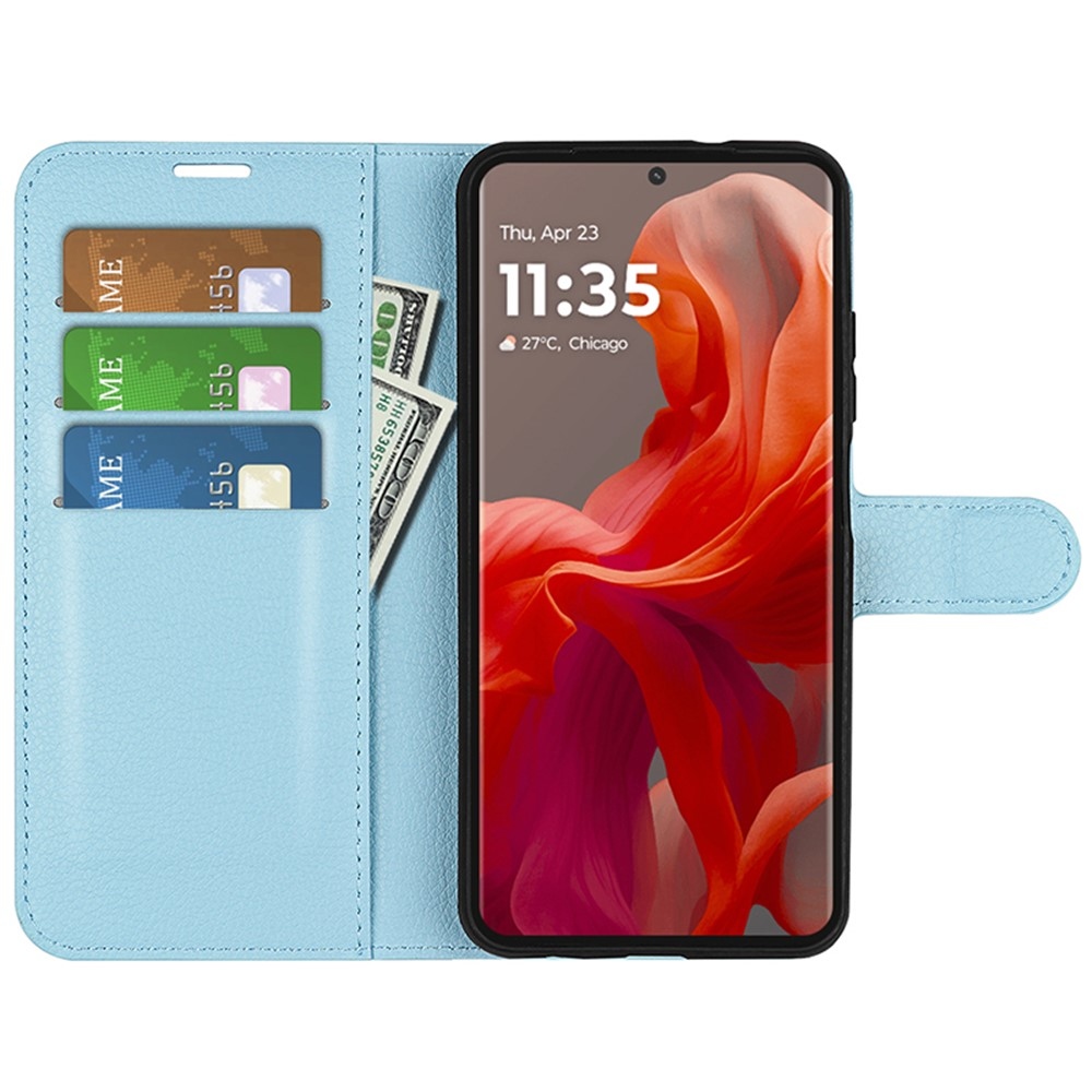 Litchi knižkové púzdro na Motorola Moto G85 5G - modré