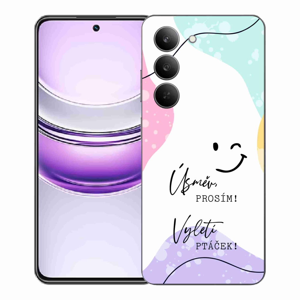 Gélový kryt mmCase na Realme 14x 5G - vtipný text 4 biele pozadie