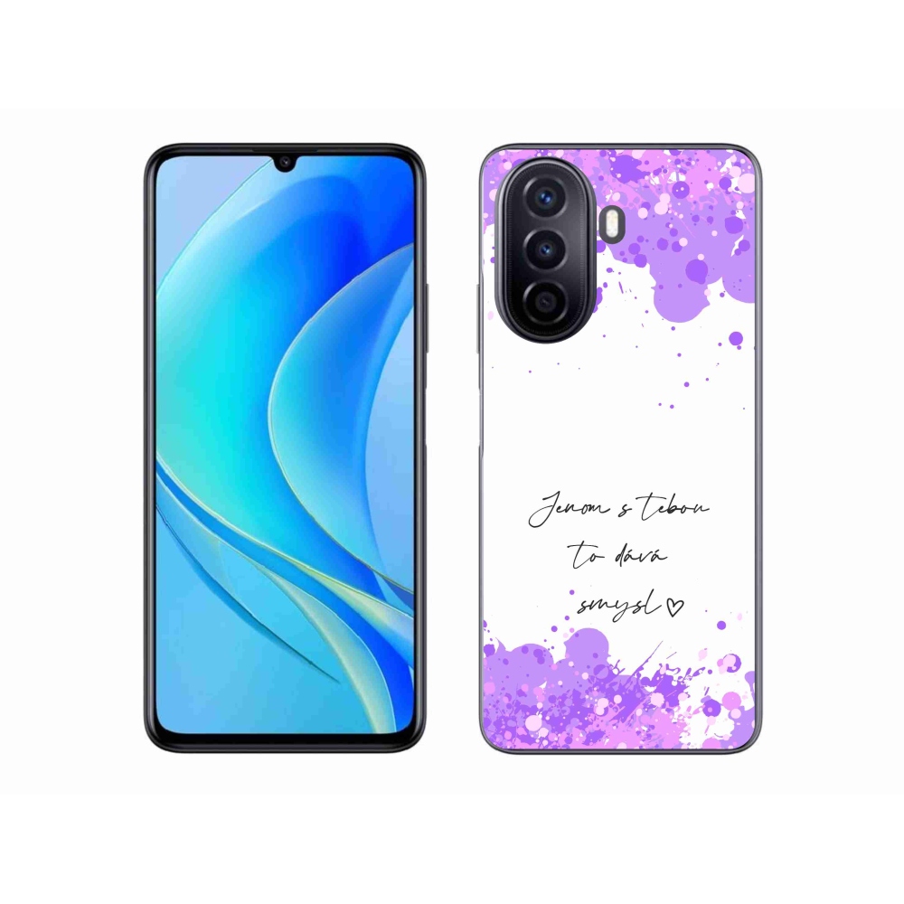 Gélový kryt mmCase na Huawei Nova Y70 - zamilovaný text biele pozadie