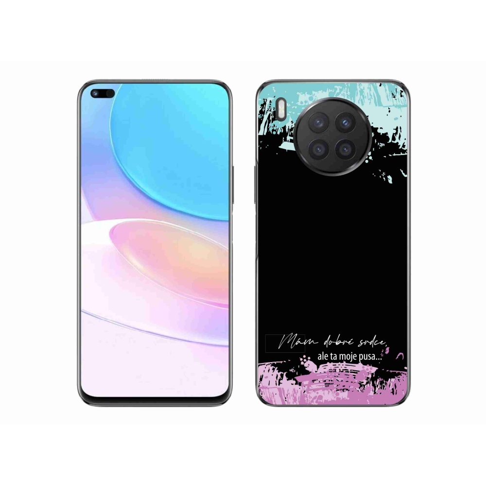 Gélový kryt mmCase na Huawei Nova 8i - vtipný text 3 čierne pozadie