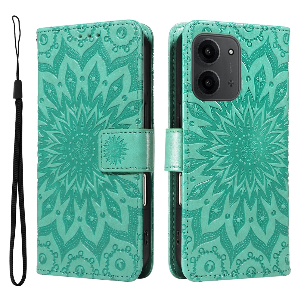 Sunflower knižkové púzdro na Xiaomi Redmi 15C 4G/5G (173mm) - modrozelené