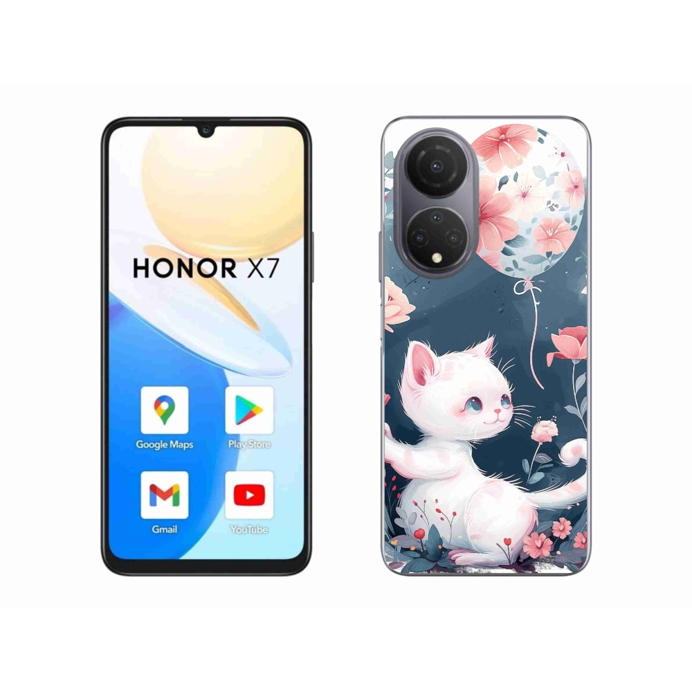 Gélový kryt mmCase na Honor X7 - mačiatko s balónikom