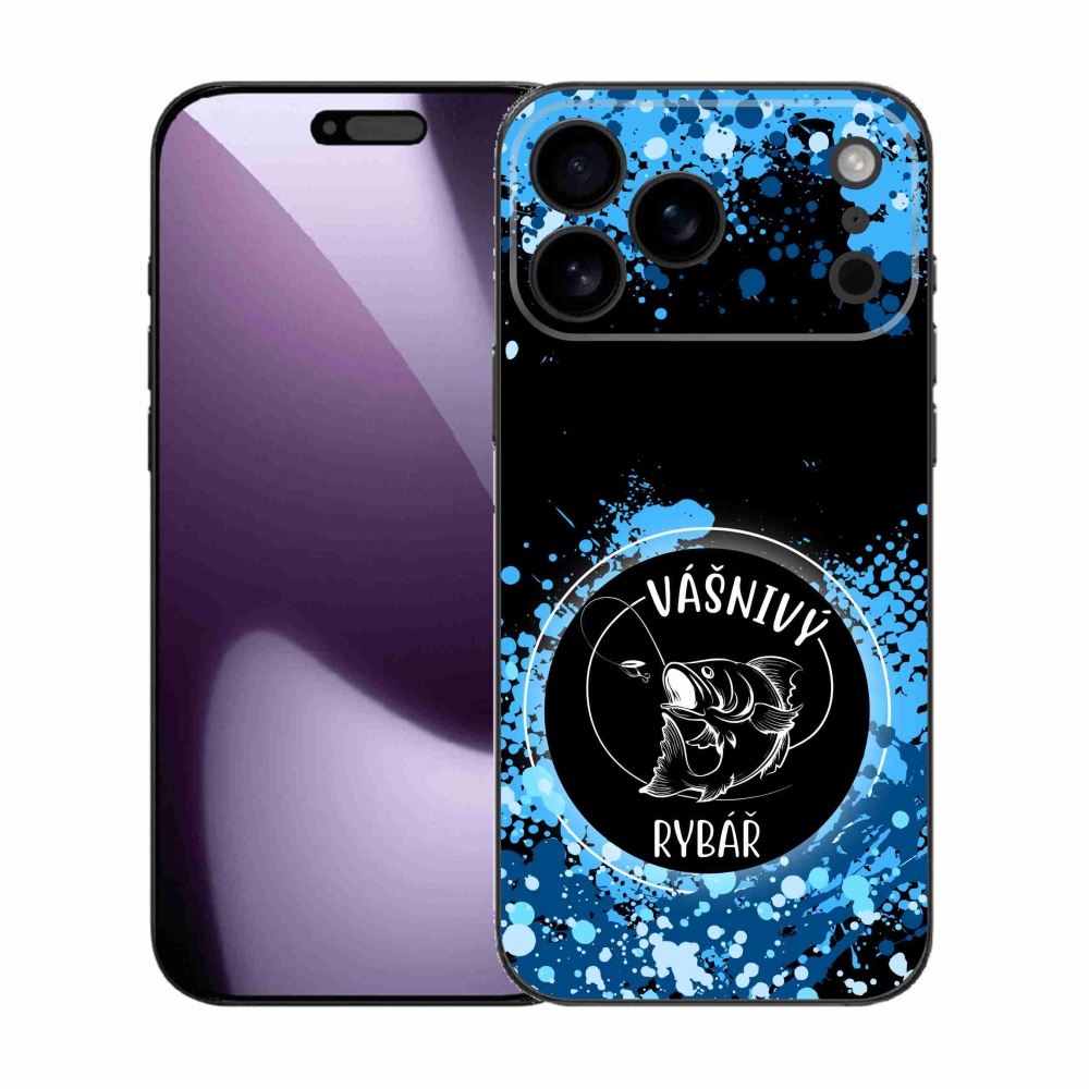 Gélový kryt mmCase na iPhone 17 Pro Max - vášnivý rybár čierne pozadie