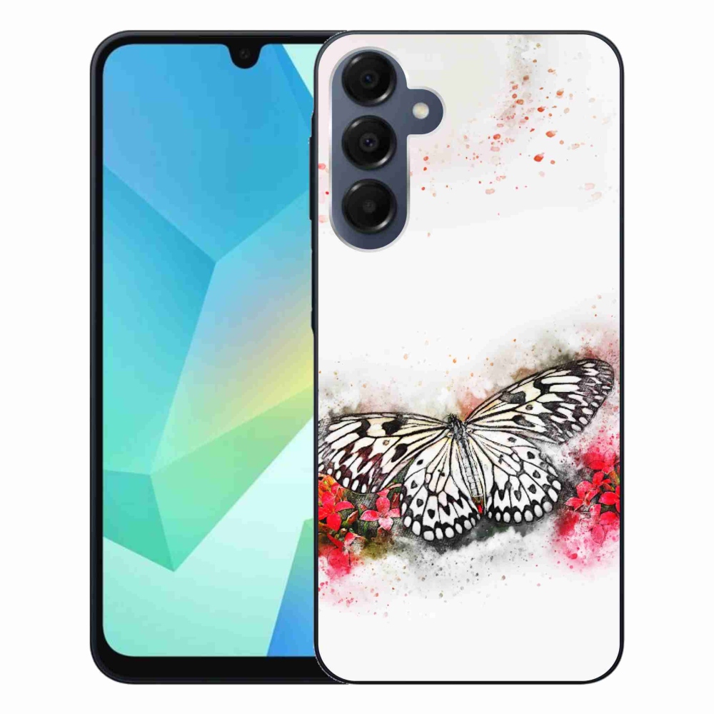 Gélový kryt mmCase na Samsung Galaxy A16 4G/5G - čiernobiely motýľ