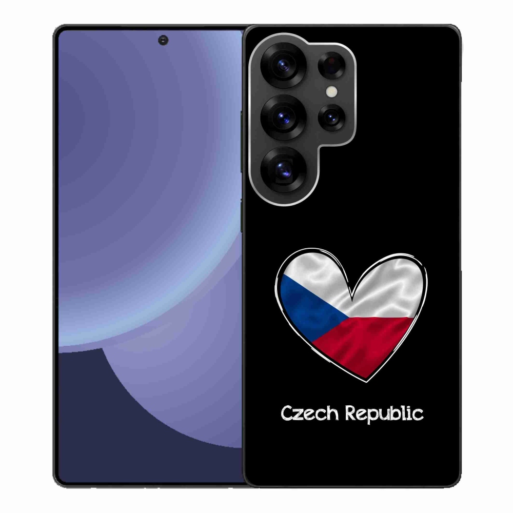 Gélový kryt mmCase na Samsung Galaxy S25 Ultra - vlajka srdca čierne pozadie