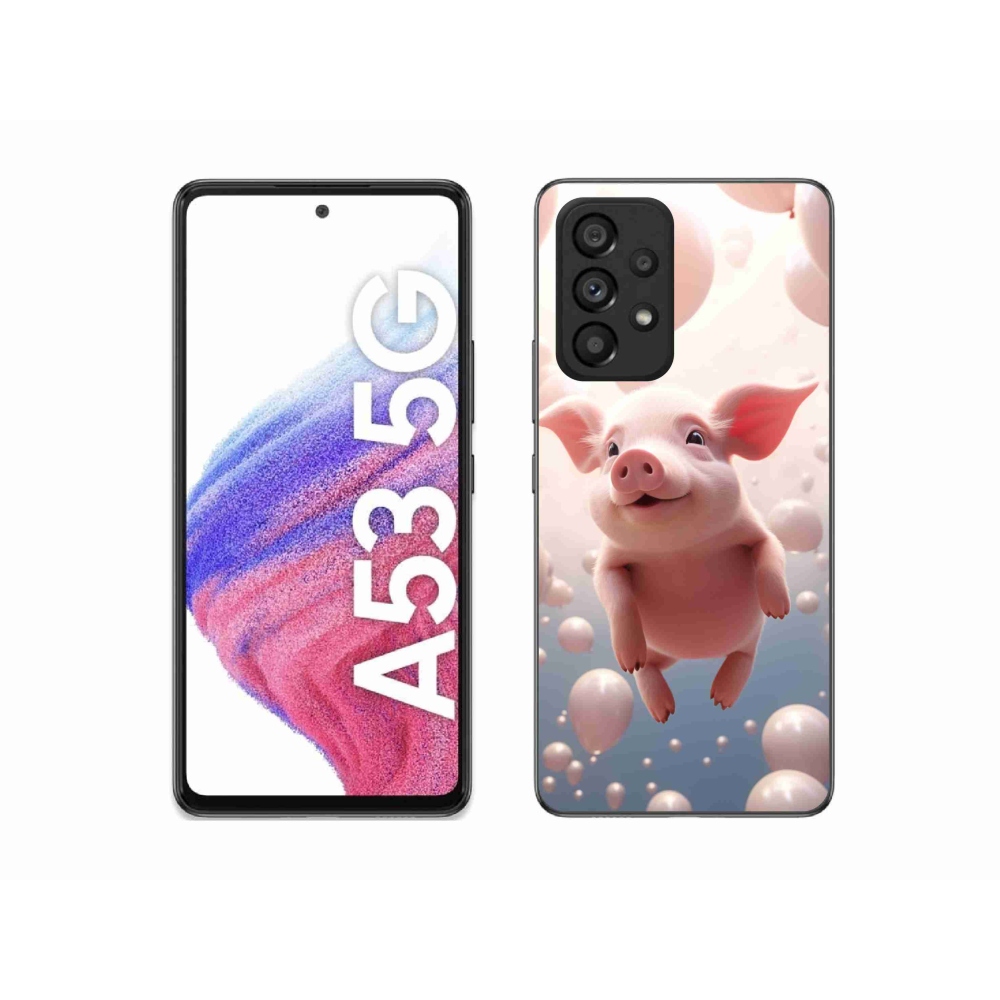 Gélový kryt mmCase na Samsung Galaxy A53 5G - prasiatko s balónikmi