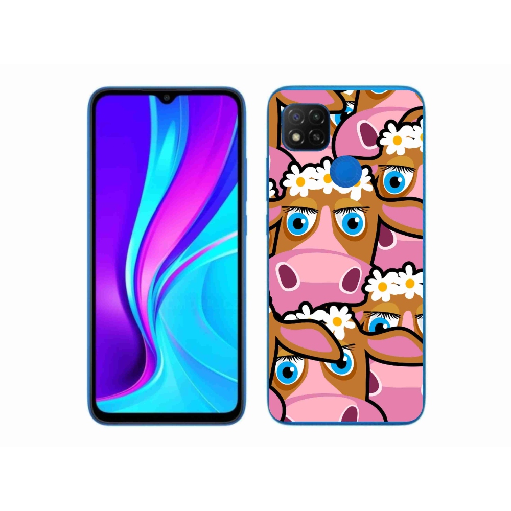 Gelový kryt mmCase na Xiaomi Redmi 9C - kreslené kravičky