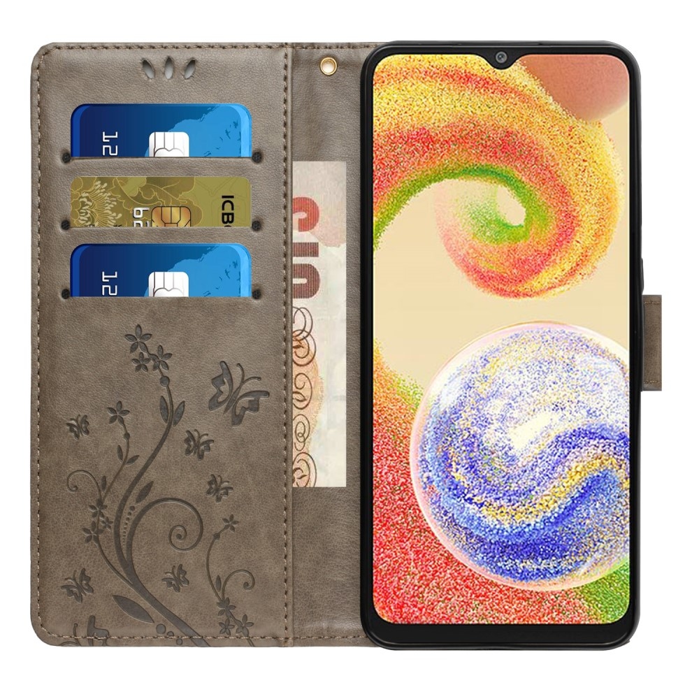 Flowers knižkové púzdro na Samsung Galaxy A06 4G - šedé
