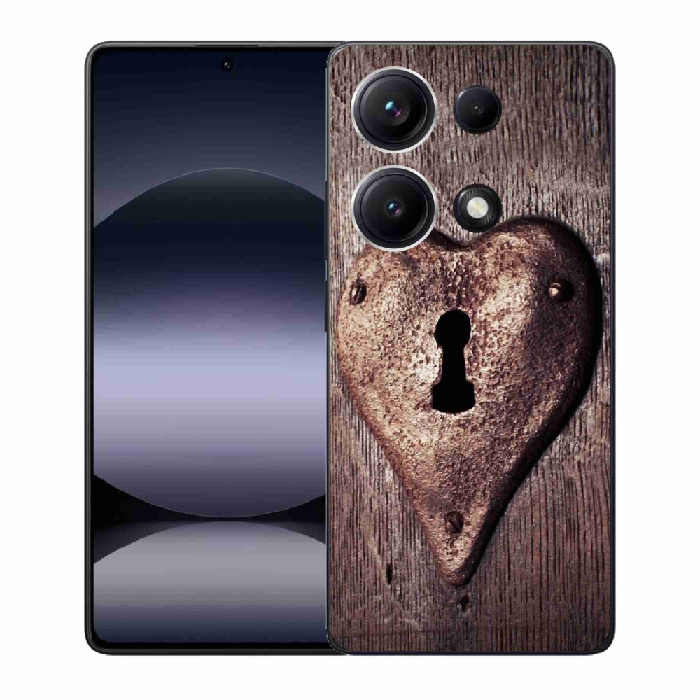 Gélový kryt mmCase na Xiaomi Redmi Note 14S - zámok v tvare srdca