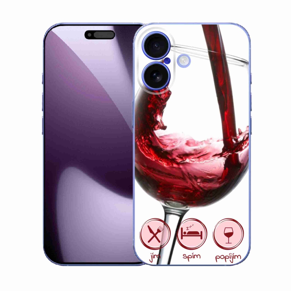Gélový kryt mmCase na iPhone 17 - pohár vína červené
