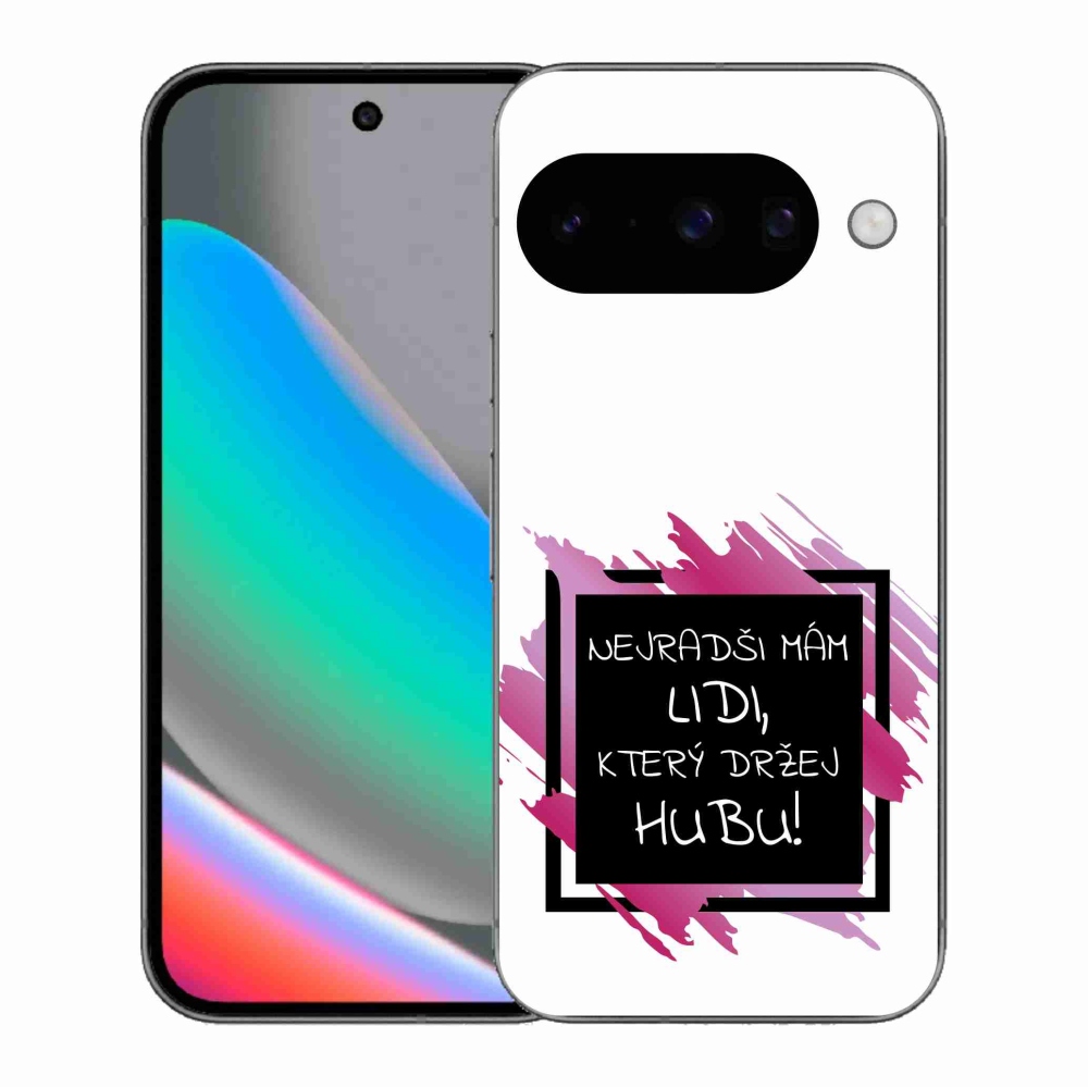 Gélový kryt mmCase na Google Pixel 10 - vtipný text 7 čiernobiele pozadie