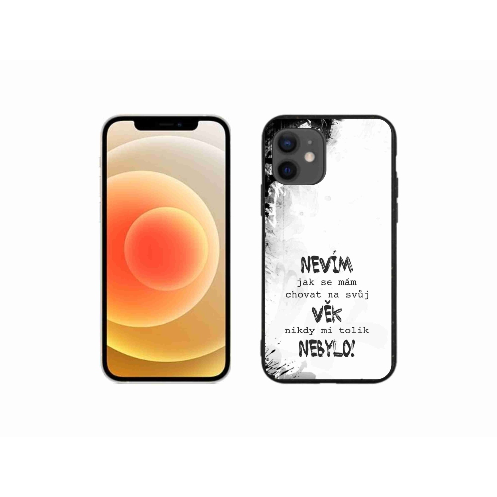 Gélový kryt mmCase na iPhone 12 mini - vtipný text 14 biele pozadie