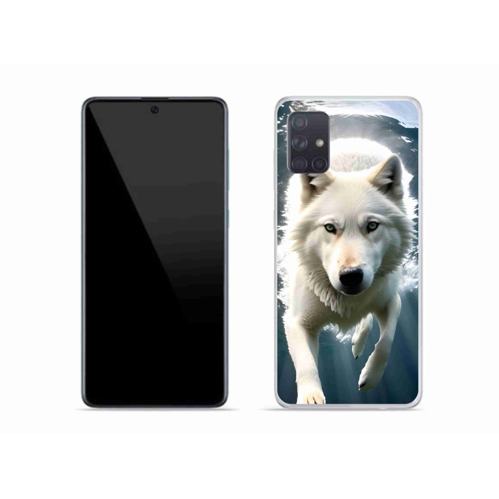 Gélový kryt mmCase na Samsung Galaxy A51 - biely vlk
