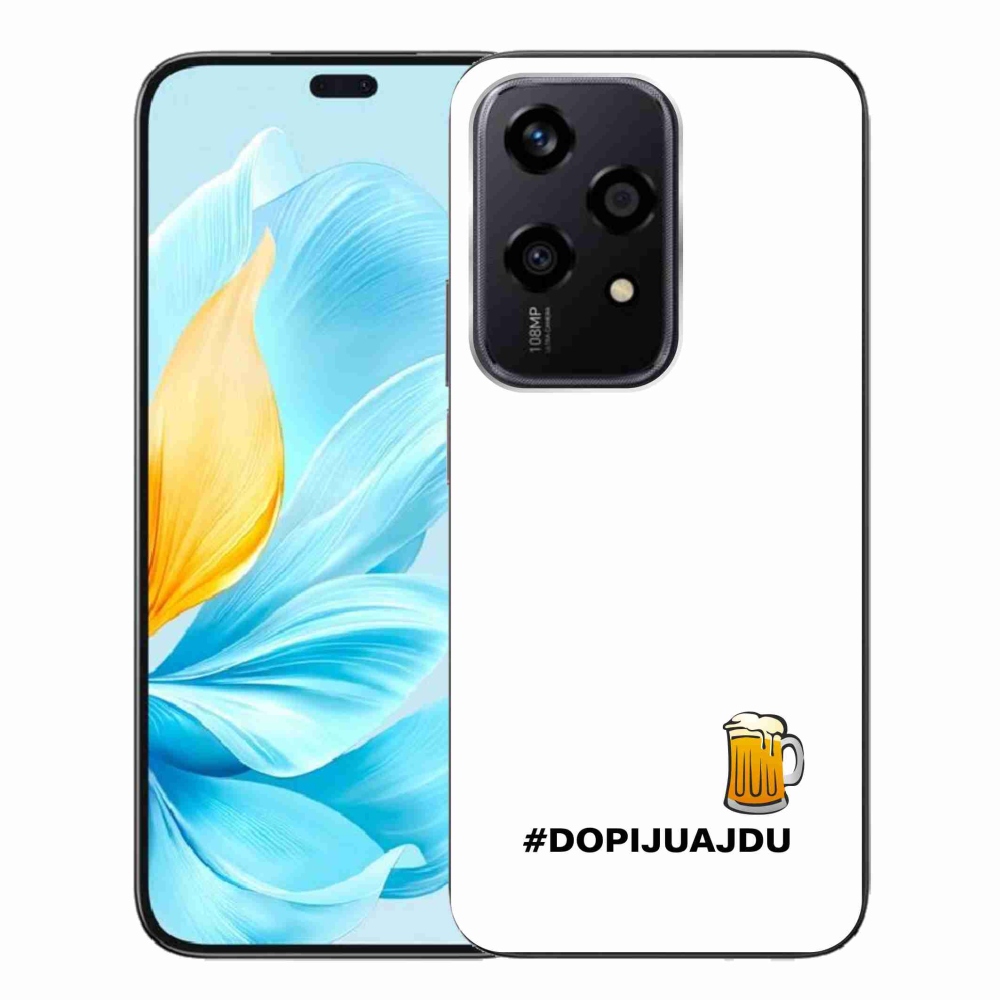 Gélový kryt mmCase na Honor 200 Lite 5G - pivní motiv 1 biele pozadie