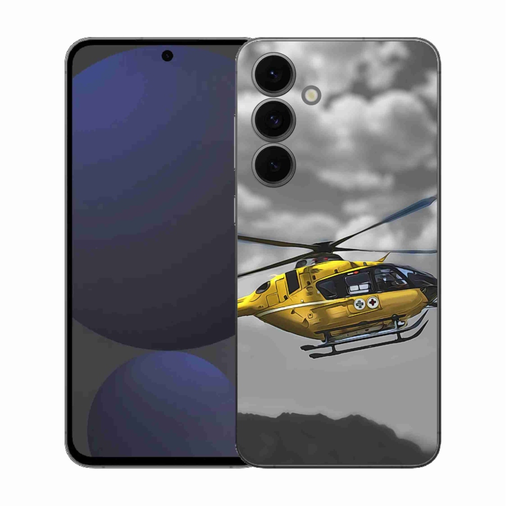 Gélový kryt mmCase na Samsung Galaxy S25 FE - žltá helikoptéra