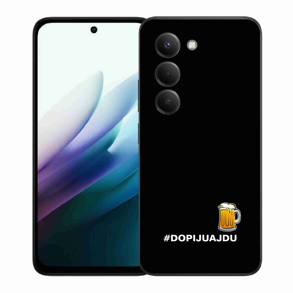 Gélový kryt mmCase na Xiaomi Redmi 15 4G/5G (171mm) - pivný motív 1 čierne pozadie