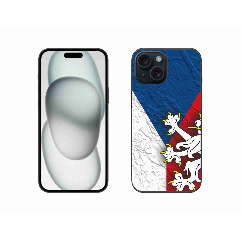 Gélový kryt mmCase na iPhone 15 - česká vlajka 1