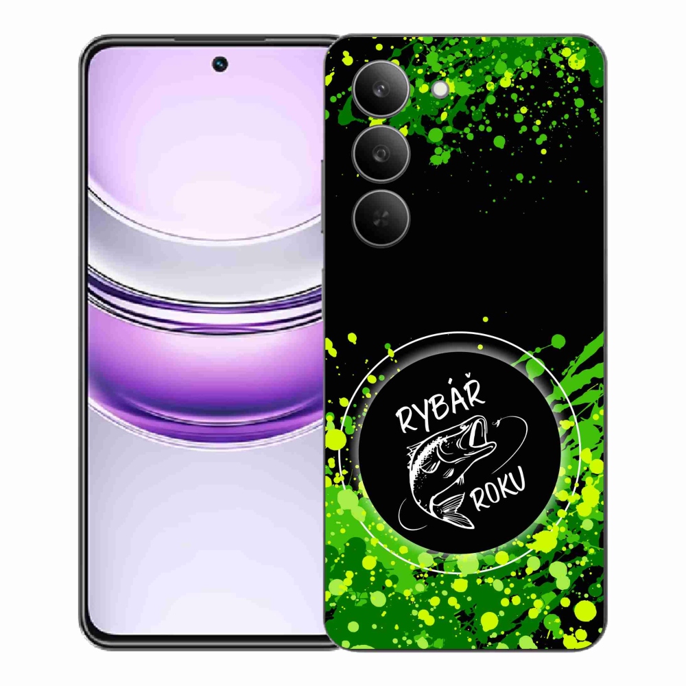 Gélový kryt mmCase na Realme 14x 5G - rybár roku čierne pozadie