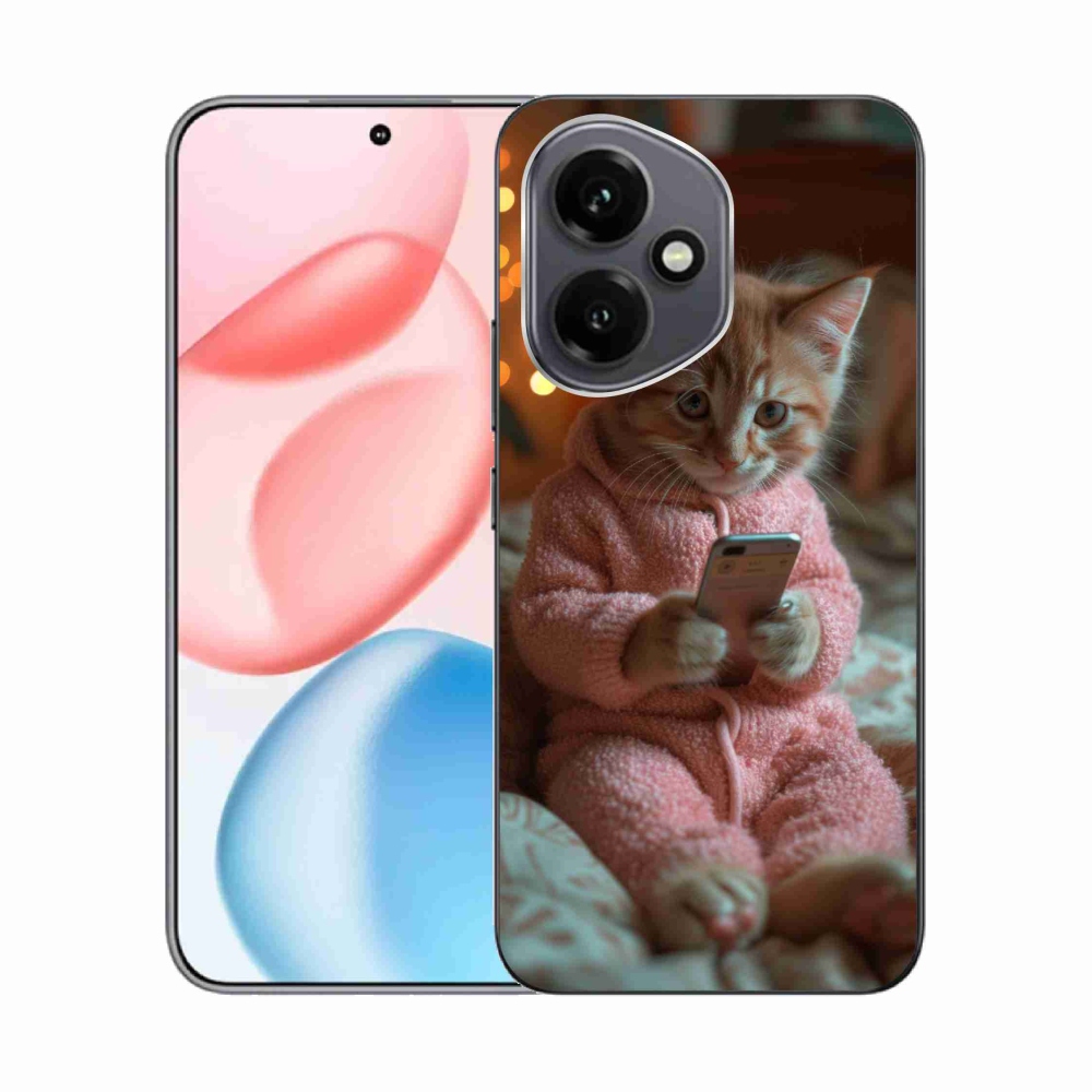 Gélový kryt mmCase na Honor 400 - mačiatko s mobilom
