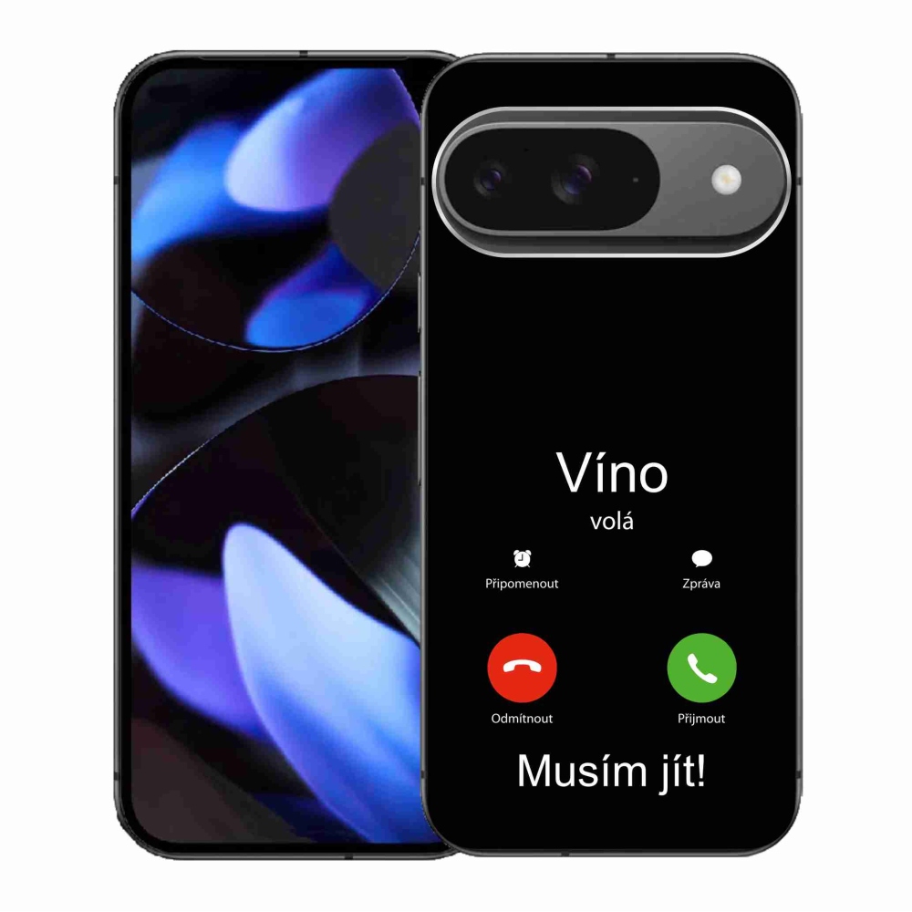 Gélový kryt mmCase na Google Pixel 9/9 Pro - víno volá čierne pozadie