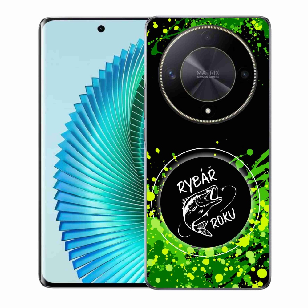Gélový kryt mmCase na Honor Magic 6 Lite 5G - rybár roka čierne pozadie