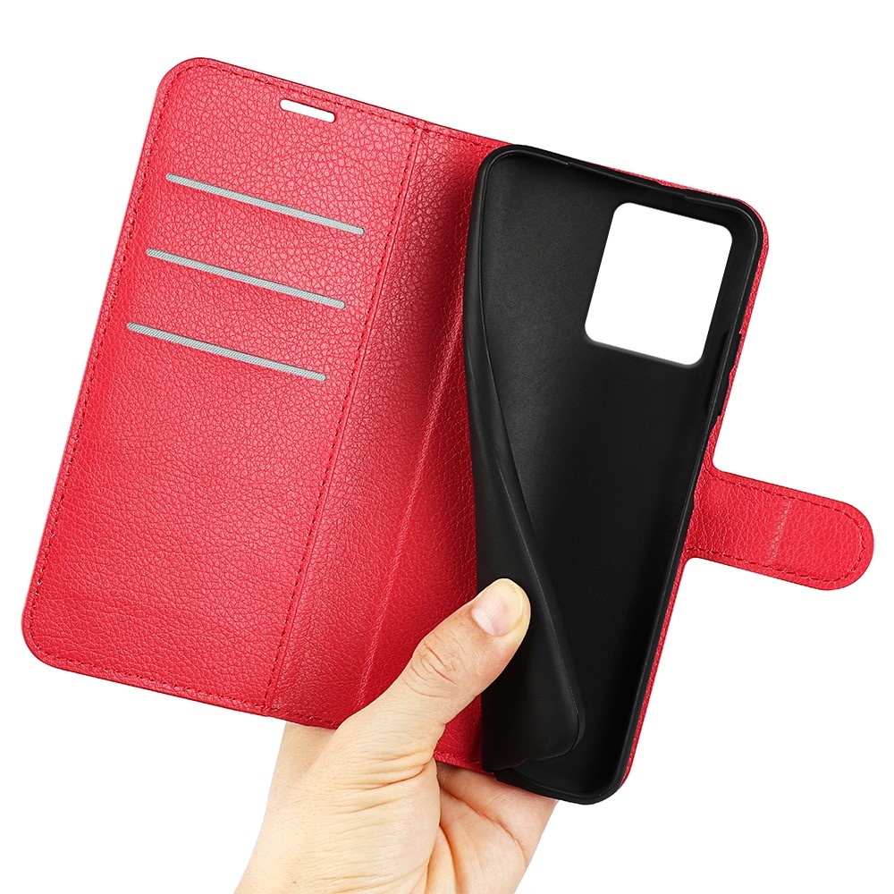 Litchi knižkové púzdro na Motorola Moto G84 5G - červené