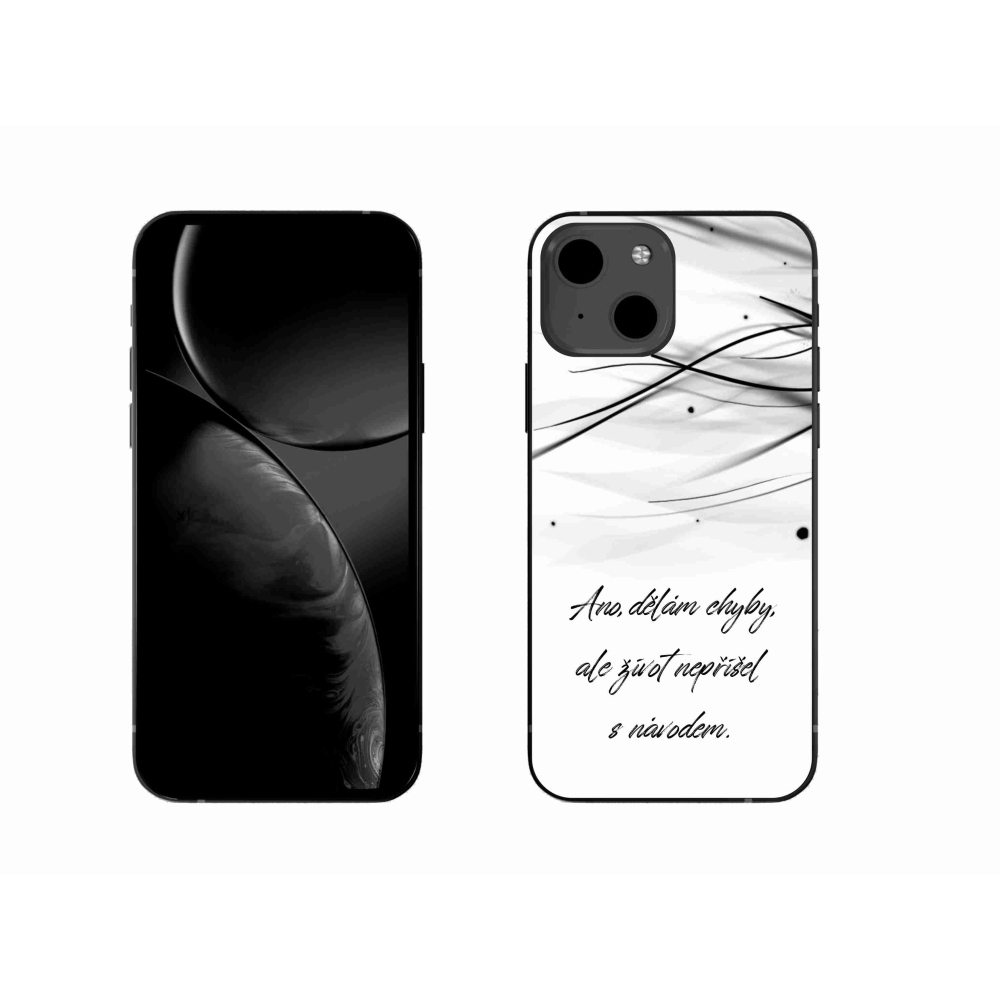 Gélový kryt mmCase na iPhone 13 6.1 - citát biele pozadie