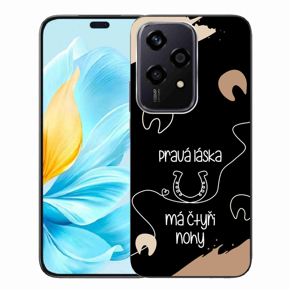 Gélový kryt mmCase na Honor 200 Lite 5G - koňský motív čierne pozadie
