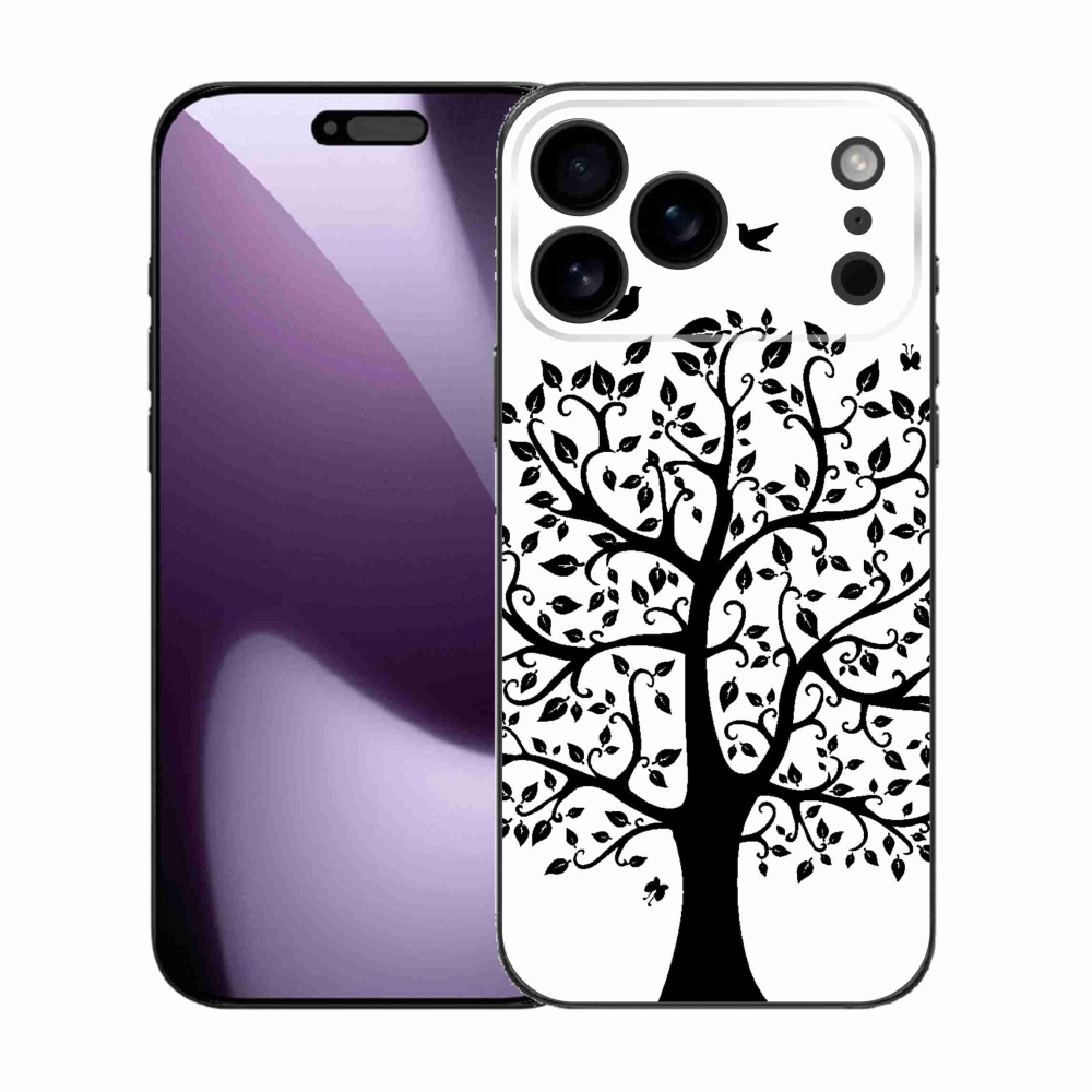 Gélový kryt mmCase na iPhone 17 Pro Max - čiernobiely strom