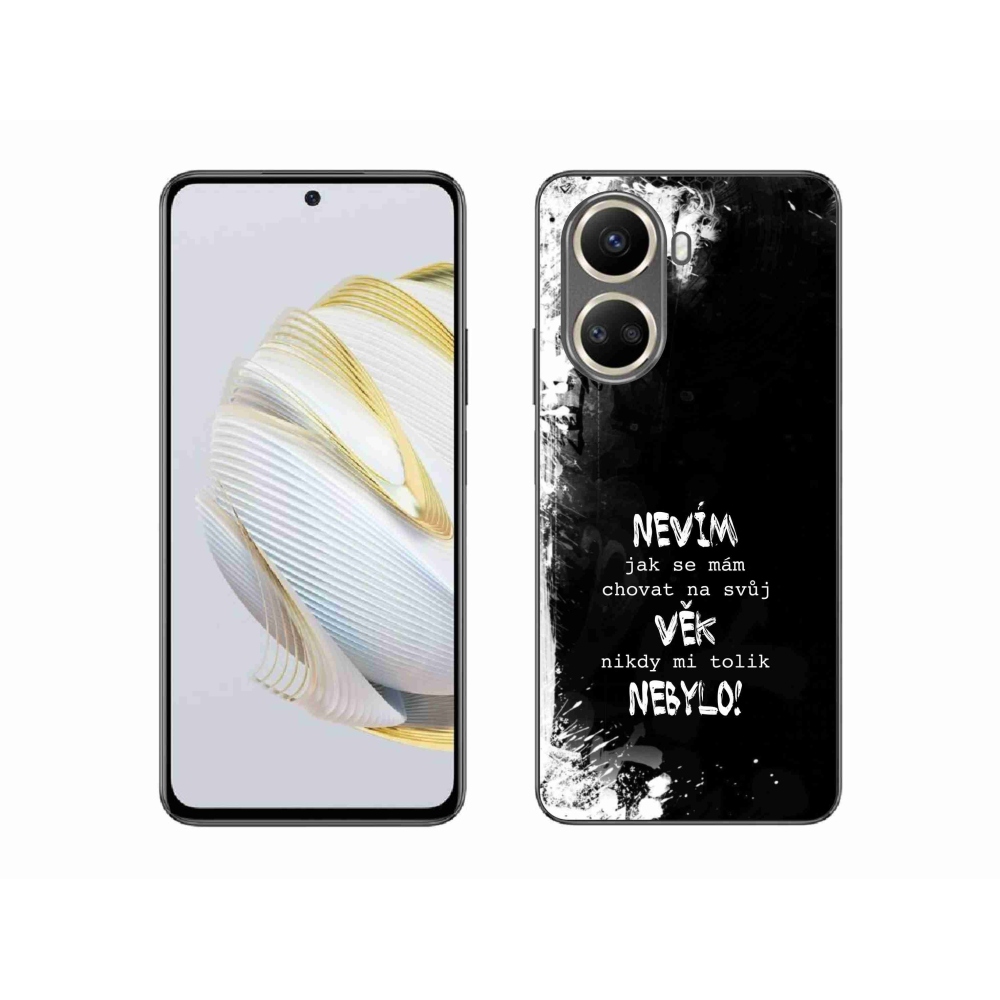 Gélový kryt mmCase na Huawei Nova 10 SE - vtipný text 14 čierne pozadie