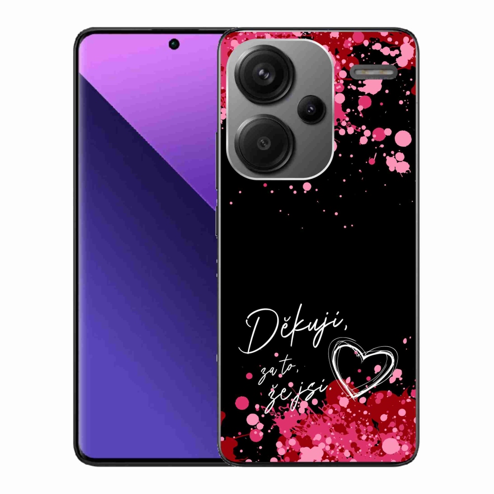 Gélový kryt mmCase na Xiaomi Redmi Note 13 Pro+ 5G - zamilovaný text 2 čierne pozadie