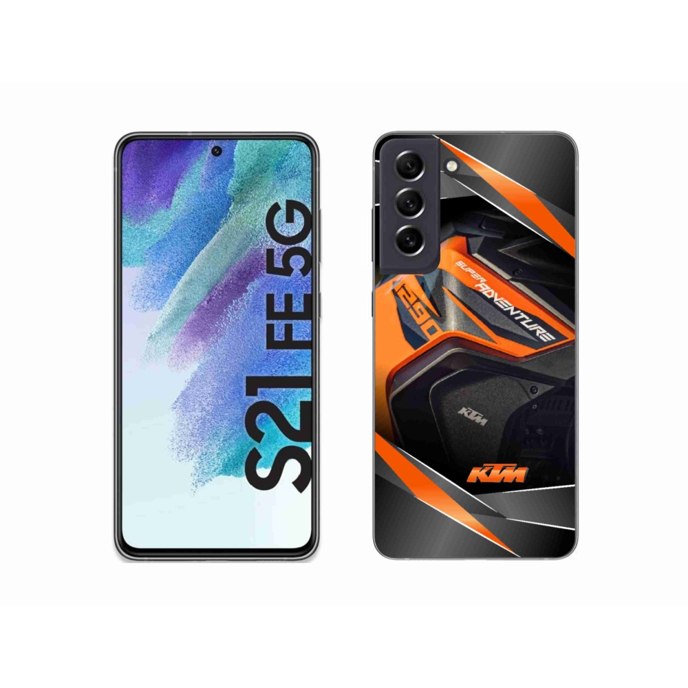 Gélový kryt mmCase na Samsung Galaxy S21 FE 5G - motorka ktm