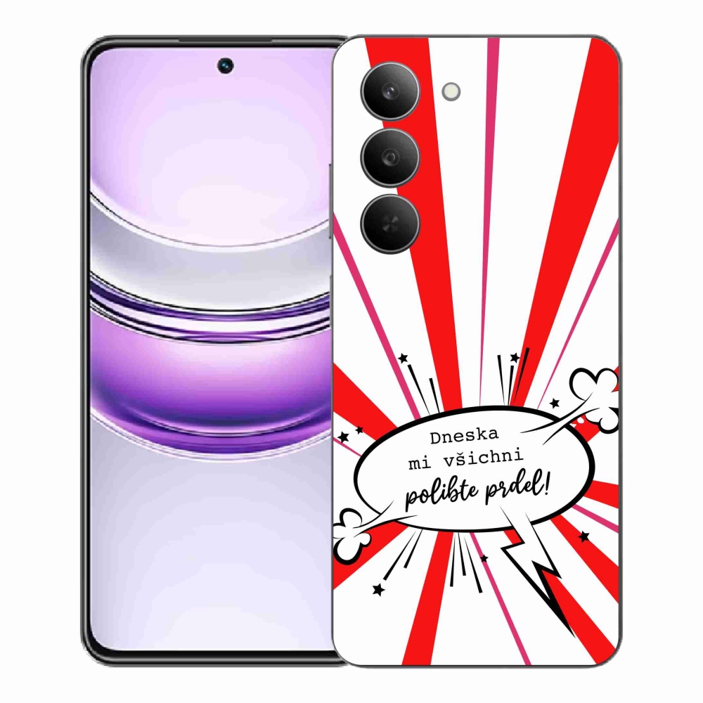 Gélový kryt mmCase na Realme 14x 5G - vtipný text 15 biele pozadie