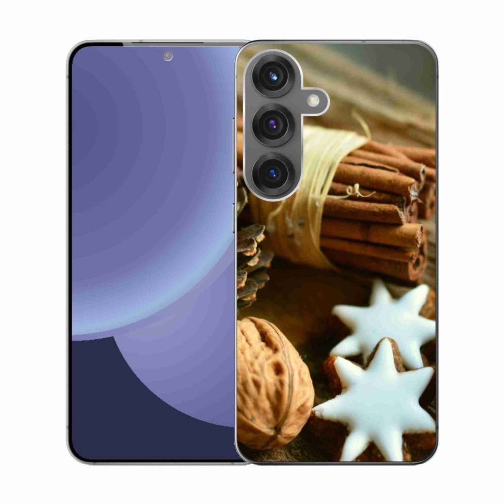 Gélový kryt mmCase na Samsung Galaxy S25 - škorica a perníčky