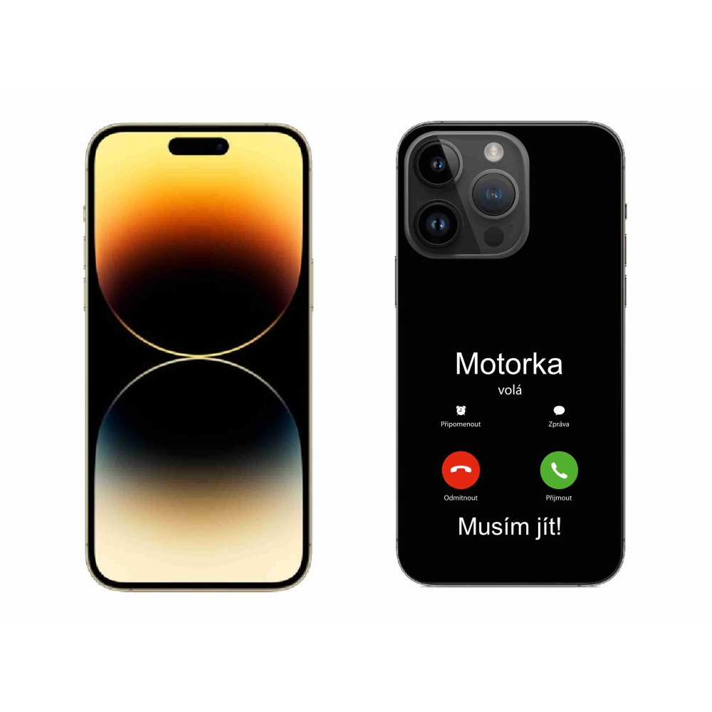 Gélový kryt mmCase na iPhone 14 Pro Max 6.7 - motorka volá čierne pozadie